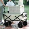 XHTLLO Wagon Cart, Oxford Cloth Heavy Duty Foldable Wagon, 8 Inch Wheels Large Capacity Space Convenient Kids Wagon, for Sporting Events, Concerts[B White] view 4