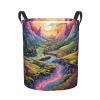 Foruidea Hippie Psychedelic Laundry Basket,Laundry Hamper,Collapsible Storage Bin, Oxford Fabric Clothes Baskets,Nursery Hamper For Home,Office,Dorm,Gift Basket view 1