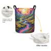Foruidea Hippie Psychedelic Laundry Basket,Laundry Hamper,Collapsible Storage Bin, Oxford Fabric Clothes Baskets,Nursery Hamper For Home,Office,Dorm,Gift Basket view 2