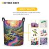 Foruidea Hippie Psychedelic Laundry Basket,Laundry Hamper,Collapsible Storage Bin, Oxford Fabric Clothes Baskets,Nursery Hamper For Home,Office,Dorm,Gift Basket view 3