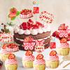 Balterever 36pcs Strawberry Baby Shower Cupcake Toppers Strawberry Baby Shower Decorations A Berry Sweet Baby is On the Way Decors for Strawberry Party Supplies view 2