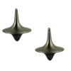 2Pcs Silver Accurate Spinning Top,Forever Spin,Portable Precision Metal Spinner Top Premium Exquisite Perfect Balance Desktop Gyro Toys Vintage Totem Zinc Alloy Toy Desk Little Fidget Toy and Games view 1