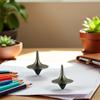 2Pcs Silver Accurate Spinning Top,Forever Spin,Portable Precision Metal Spinner Top Premium Exquisite Perfect Balance Desktop Gyro Toys Vintage Totem Zinc Alloy Toy Desk Little Fidget Toy and Games view 2