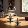 2Pcs Silver Accurate Spinning Top,Forever Spin,Portable Precision Metal Spinner Top Premium Exquisite Perfect Balance Desktop Gyro Toys Vintage Totem Zinc Alloy Toy Desk Little Fidget Toy and Games view 4