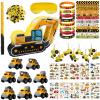 Construction Pinata Dump Truck Pinata for Boy Kids Construction Birthday Party Tractor Excavator Car with Vehicles Toys Bracelets Stickers Tapes Confetti Tools view 1