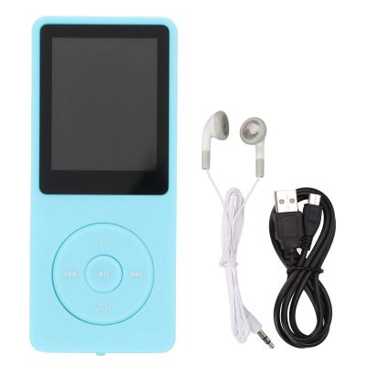 Pilipane Portable 1 8 Inch Display Screen MP3 Player, Expandable to 64GB for for Limit Music Experience, TFT Display Music Player, USB MP3 Player (Blue)