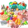 150Pcs Kitchen Playset, Toddlers Pretend Cooking Cookware Accessories, Food, Picnic Blanket, Fruits, Veges, 2Pack Shopping Storage Basket, Dessert and Prop Money, Gift for Kids (Pink) view 1