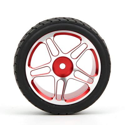 VBESTLIFE RC Car Tire RC Wheel Hub, Tire for SCY 16101 16102 16103 16201pro 1/16 Cars & Wheel Sets (Red), #311