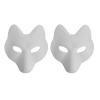 VaLtEv 2pcs White Fox Masks To Paint Therian Mask Wolf Cat DIY Blank Masks Japanese Kabuki Kitsune Masks Animal Dress Up Masks for Men Women Halloween Masquerade Costume Cosplay Props view 1