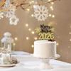 1 Pack 2026 Happy New Year Cake Topper Glitter Hello 2026 Fireworks Cake Pick Welcome 2026 Happy New Year's Eve Cake Decoration Party Supplies Gold view 4