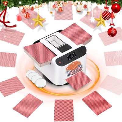 Proshine 2025 Automatic Card Shuffler and Dealer for 12 Players + 4 Remote Controller Card Dealer with Texas Holdem & Bridge Model Card Shuffler and Dealer for Blackjack Rechargeable, Card Calling