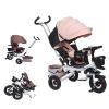 LHTJHP Trike Stroller,4 in 1 Baby Tricycle, Multi-Purpose Bike, Folding steering Tricycle Stroller, Learning Bike With Removable Handrail, Shock Absorbing Design,Push Tricycle for Toddlers 1-6,White+k view 1