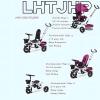 LHTJHP Trike Stroller,4 in 1 Baby Tricycle, Multi-Purpose Bike, Folding steering Tricycle Stroller, Learning Bike With Removable Handrail, Shock Absorbing Design,Push Tricycle for Toddlers 1-6,White+k view 2