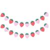 2 Sets Strawberry Birthday Party Banners Felt Hanging Buntings Strawberry Themed Party Baby Shower Berry First Birthday Decor view 1