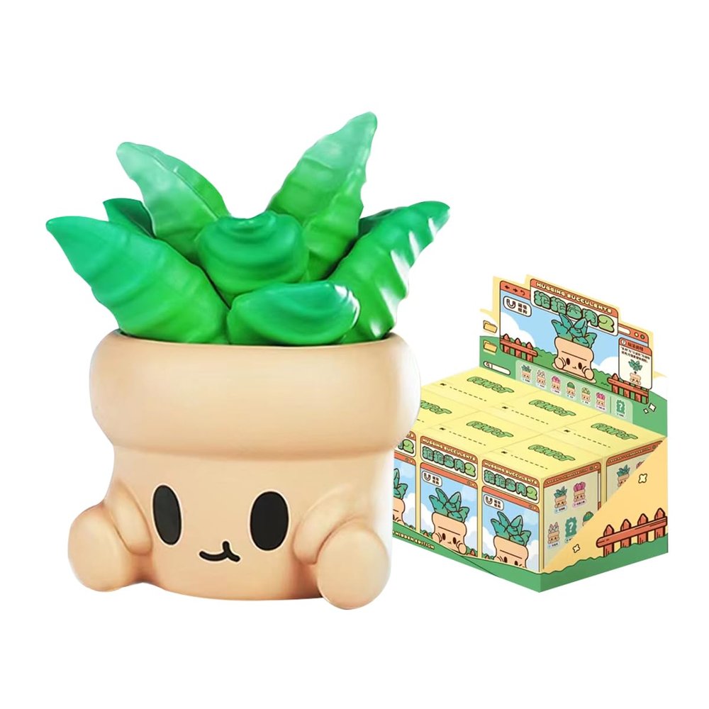 Aven Rabbit Hugging Succulents 2 Series Blind Box Toys for Cute Figures Action Model Birthday Gift Guess Blind Bag Random Collection Toys Popular Desktop Ornaments (6 Packs)