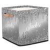 RIRIX Custom Storage Baskets Personalized Storage Bins Basket Boxes with PU Leather Handles for Clothes Bedroom Closet Organizing Toys Books Shelves Storage Boxes-Grey Dripping Glitter view 1