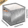 RIRIX Custom Storage Baskets Personalized Storage Bins Basket Boxes with PU Leather Handles for Clothes Bedroom Closet Organizing Toys Books Shelves Storage Boxes-Grey Dripping Glitter view 4
