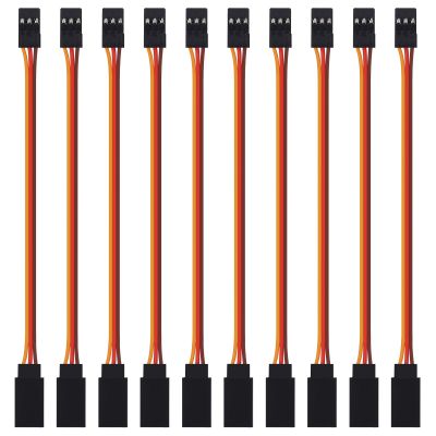 ACEIRMC 10pcs 3-Pin 30cm Servo Extension Cable Cord Female to Male Lead Wire Connector JR for RC Car Airplanes Remote Control