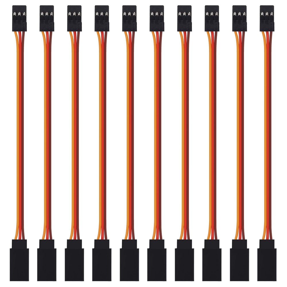 ACEIRMC 10pcs 3-Pin 30cm Servo Extension Cable Cord Female to Male Lead Wire Connector JR for RC Car Airplanes Remote Control