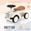 HONEY JOY Ride On Push Car, Outdoor Toddler Riding Toys w/Steering Wheel, Horn & Storage, Foot-to-Floor Sliding Car, No Batteries, Retro Baby Ride On Toys for Boys and Girls (White) view 3