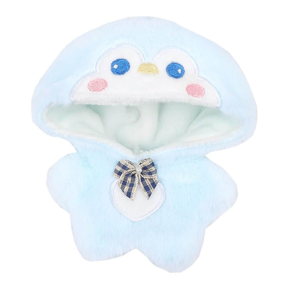 niannyyhouse 10cm Plush Doll Clothes Loose Onesies Penguin Rabbit Bear Fox Pig Bodysuit Doll Dress Up (Blue)