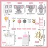 Acmee 44 PCS Elephant Cake Toppers - Mini 3D Elephant BABY Letters Milk Bottle Pink Gold Foam Balls Cake Toppers for Baby Shower Girls Boys Birthday Party Cake Decorations view 2