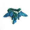 Flavery 3D Printed Dragon - 18 inch Flying Flexible Dragon with Wings, Articulated Winged Crystal Fidget Toy, Home Decor, Birthday Gift, Desk Pet(Green Mix Blue) view 1