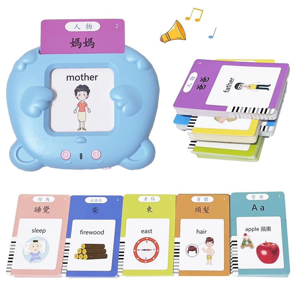 RT&BS Cantonese Mandarin English Talking Flash Cards, Chinese Cantonese Learning Flashcard Toys, Chinese Flash Cards for Kids, Gifts for Christmas (510 Sight Words)