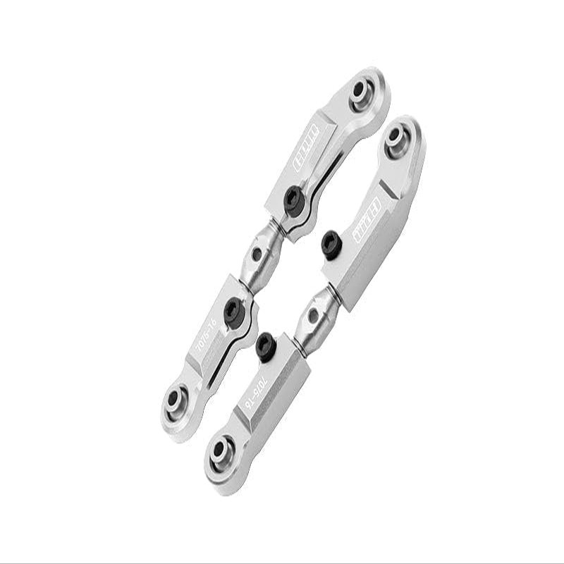 Aluminum 7075 + Stainless Steel Rear Upper Adjustable Links for Arrma 1/8 Mojave 4X4 4S BLX Desert Truck RTR-ARA4404 Upgrade Parts - Silver