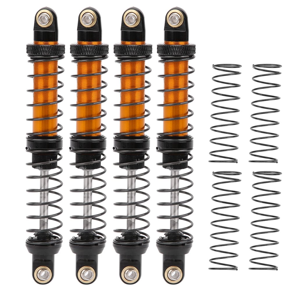 RC Car Shock Struts Damper, Front Rear RC Shocks Damper with Spring Adjustable Aluminum Parts Metal Oil Suspension Shock Struts Damper for Tamiya CC01 RC Car Model Accessory (100mm)