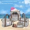 Large Mesh Beach Tote Bag, Non Transparent Waterproof Bag with 4 Pockets, Lightweight Pool Bags for Sand Toys Family Travel Grocery Bags Reusable Shopping Bags, Kids Shell(53x23cm / 20.9x9.1in) view 3