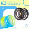 Professional Responsive Yoyo for Kids Beginners, Dual Purpose Yo-Yo for Adults Advanced + Extra Unresponsive Yoyo Bearing + 12 Yo Yo Strings+Storage Bag (K2 Black + K2 Blue Yellow) view 4