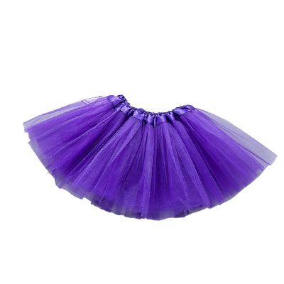 2-8Years Girls Tutu Classic Elastic 3 Layered Tulle Skirt Tutu for Toddler Girl (Purple)