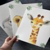 Baby Safari Animals for Girl or Boy Nursery Bedroom, Set of 3 Unframed Wall Art Prints, Jungle Leaves Posters, Nursery Decor Gift, Giraffe Elephant Lion (12x16) view 4
