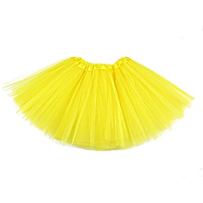 2-8Years Girls Tutu Classic Elastic 3 Layered Tulle Skirt Tutu for Toddler Girl (Yellow)