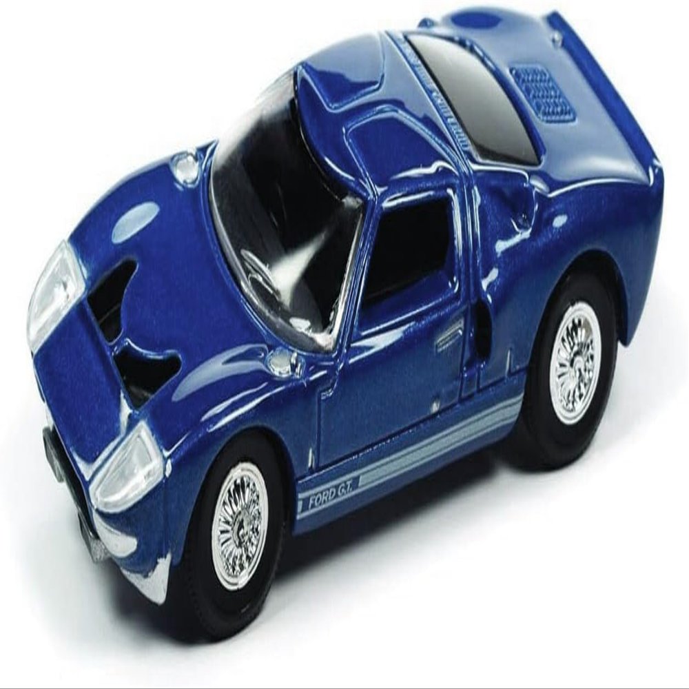1965 GT40 MK1 Blue Metallic with White Stripes Vintage Muscle Limited Edition 1/64 Diecast Model Car by Auto World 64372-AWSP107B