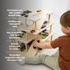 Parking Garage for Toy Cars 2.0 Wooden Garage Toy Storage Organizer Big Toy Car Compatible 3-Level Wooden Car Ramp Toy for Toddlers 1-4 Years Little People Garage Car Tower (Small, Natural) view 2