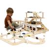 Parking Garage for Toy Cars 2.0 Wooden Garage Toy Storage Organizer Big Toy Car Compatible 3-Level Wooden Car Ramp Toy for Toddlers 1-4 Years Little People Garage Car Tower (Small, Grey) view 1