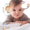 18 Pieces Wood Pacifier Clips Toy Suspender Clips Baby Teething Grasping Suspender Clips Charm DIY Pacifier Holder Clips Pacifier Accessories view 2