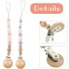 18 Pieces Wood Pacifier Clips Toy Suspender Clips Baby Teething Grasping Suspender Clips Charm DIY Pacifier Holder Clips Pacifier Accessories view 3