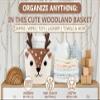 Cute Deer 100% Cotton Rope Baby Laundry Basket for Boys & Girls, Woodland Nursery Decor, Nursery Storage Basket for Essentials like Diapers, Wipes, Towels, Perfect for Baby Shower Gifts, Machine Wash view 2