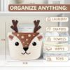 Cute Deer 100% Cotton Rope Baby Laundry Basket for Boys & Girls, Woodland Nursery Decor, Nursery Storage Basket for Essentials like Diapers, Wipes, Towels, Perfect for Baby Shower Gifts, Machine Wash view 3