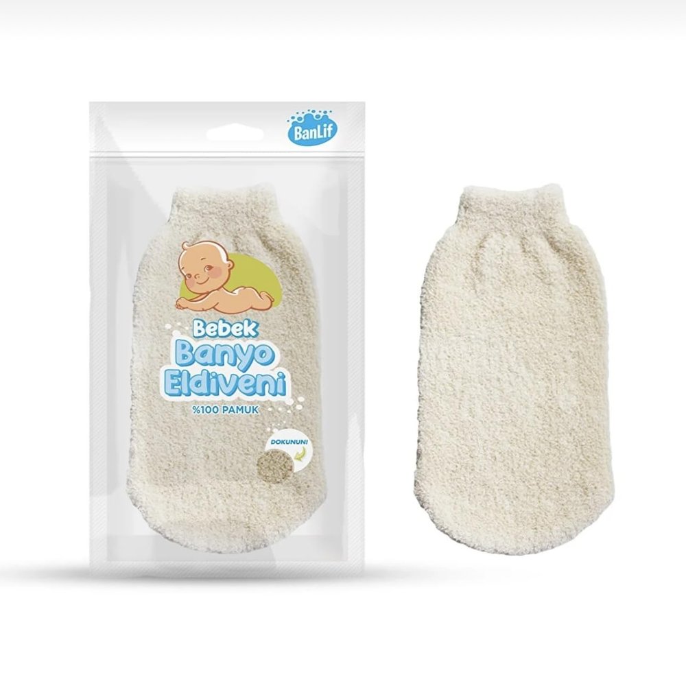 %100 Cotton Baby Washcloth Mitten Gentle Soft Scrub Toddler and Baby's Bath