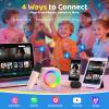 Jeefu Karaoke Machine for Kids, Toys for 3-12 Years Old Girls Gifts, Kids Karaoke Microphone Machine Toy, Best Fun Christmas Birthday Gifts for 5 6 7 8 9 10 11 Years Teens Girl Boys Pink 2 Mic view 4