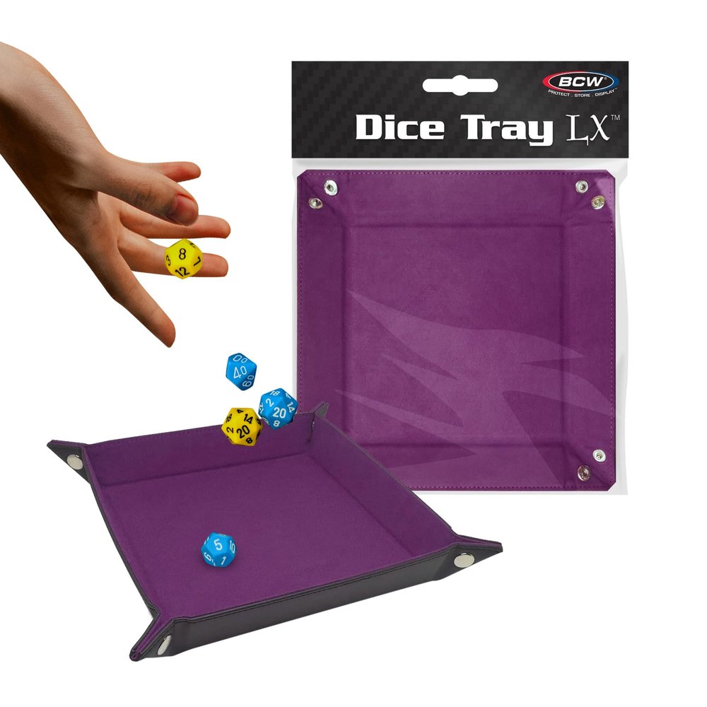 BCW Square Dice Tray - Plum | 7x7 Inches | Ideal for Dungeons and Dragons, Pathfinder, etc | Dice Rolling Tray Gaming Accessory for Tabletop RPGs and Board Games