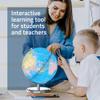 Bike on Hike LED Illuminated World Globe with Chrome Rotating Stand  3-in-1 Educational Tool, Interactive Learning Glowing Globe, Lighted Display, 9.5 Inch view 4