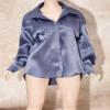 1/6 Scale Female Clothes, Female Silk Shirt Pajamas Tops Belt Clothes Accessory for 12inch PH TBL Action Figure Body (1pc Blue Shirt) view 1