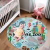 Duckbe Round Nursery Rug Personalized with Name, Custom Kids Rug Soft Floor Area Rugs, Activity Crawling Play Mat for Baby Boys Toddlers Bedroom Blue Sea Dolphin(3.3ft/40) view 2