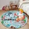 Duckbe Round Nursery Rug Personalized with Name, Custom Kids Rug Soft Floor Area Rugs, Activity Crawling Play Mat for Baby Boys Toddlers Bedroom Blue Sea Dolphin(3.3ft/40) view 3