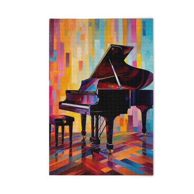 Piano Colorful Jigsaw Puzzles for Adults 1000 Pieces,Colorful Puzzle with Mesh Storage Bag,Learning Educational Puzzles for Gift 2012416